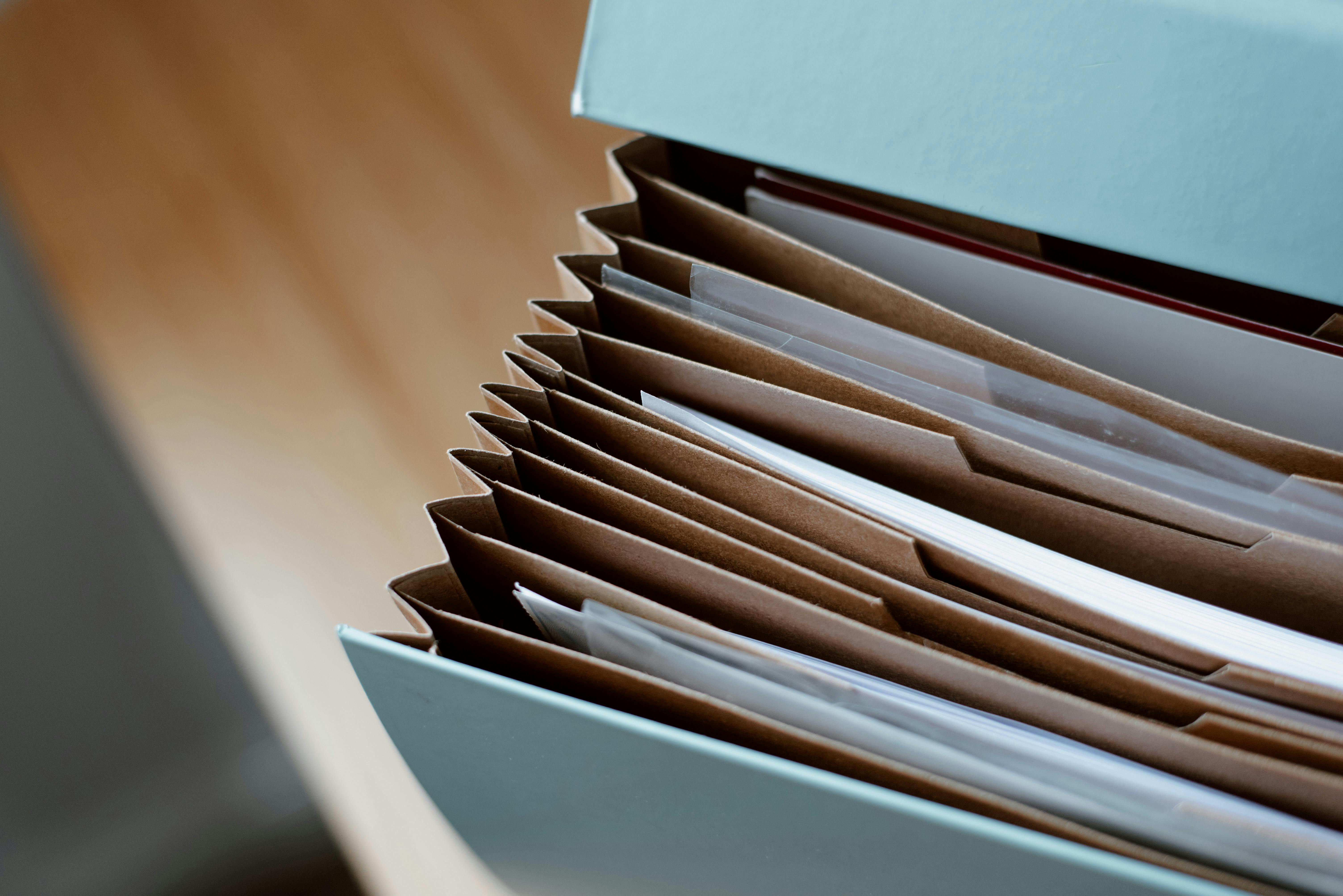 documento folder on a table